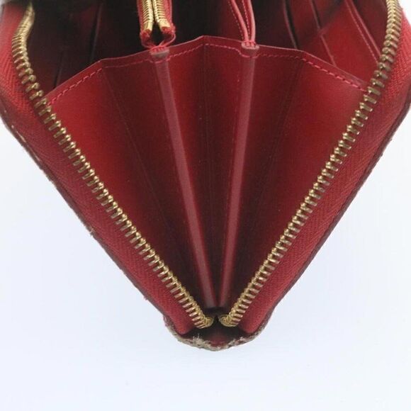 LOUIS VUITTON Monogram Vernis Zippy Wallet Long Wallet Red - Picture 9 of 15